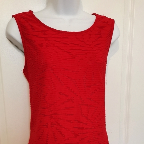 CLEO red lace tank top pull on size M - Picture 7 of 8
